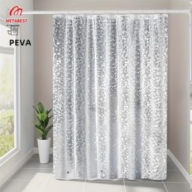 METABEST 3D Pebble Pattern Shower Curtain Liner  Durable PEVA Material With Heavy-Duty Magnets, Ideal For Shower Stalls And Bathtubs - 71x71 Inches  C