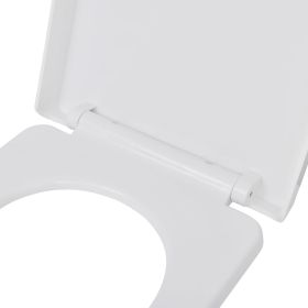 vidaXL Soft-close Toilet Seat with Quick-release Design White Square