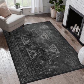 6x9 Area Rugs, Washable Rug, Low-Pile, Non-Slip, Non-Shedding, Foldable, Kid & Pet Friendly - Area Rugs for living room, bedroom, kitchen, dining room