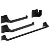 4-Piece Matte Black Bathroom Set Towel Ring, Toilet Paper Holder, Towel Hook, and 24" Towel Bar