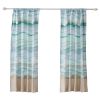 Vira 63 Inch Window Curtains, Ocean Waves and Sand Print, Rod Pockets