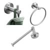 High Quality Rustproof 304 Stainless Steel Brushed Silver Polishing Bathroom Accessories Set Robe Hooks Towel Ring Bar Toilet Paper Holder Tissue Rack