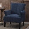 Accent Rivet Tufted Polyester Armchair ,Navy Blue