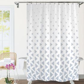 Grey Shower Curtain with Hooks Modern Design Water Repellent 11x7.8 inch Polyester