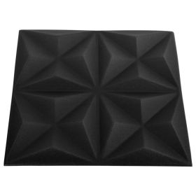 vidaXL 3D Wall Panels 24 pcs 19.7"x19.7" Origami Black 64.6 ftÂ²