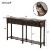 Console Table Sofa Table Easy Assembly with Two Storage Drawers and Bottom Shelf for Living Room, Entryway (Espresso)