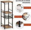 Freestanding Bathroom Shelf with Drawer Toilet Paper Storage Stand Organizer