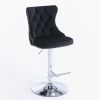 Furniture,Swivel Velvet Barstools Adjusatble Seat Height from 25-33 Inch, Modern Upholstered Chrome base Bar Stools with Backs Comfortable Tufted for