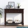 Console Table Traditional Design with Two Drawers and Bottom Shelf (Espresso)