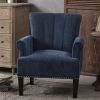 Accent Rivet Tufted Polyester Armchair ,Navy Blue