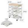 Free shipping Moveable Kitchen Cart with Two Drawers & Two Wine Racks & Three Baskets White  YJ