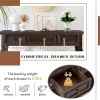 Classic Retro Style Console Table with Three Top Drawers and Open Style Bottom Shelf, Easy Assembly (Espresso)