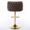 Furniture,Swivel Barstools Adjusatble Seat Height, Modern PU Upholstered Bar Stools with the whole Back Tufted, for Home Pub and Kitchen Island(Brown,