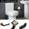 5 PC Bathroom Accessory Set in Black Gold Towel Bar Toilet Paper Holder Hook Towel Ring