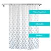 Grey Shower Curtain with Hooks Modern Design Water Repellent 11x7.8 inch Polyester