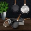 RAINBEAN Frying Pan Set 3-Piece Nonstick Saucepan Woks Cookware Set,Heat-Resistant Ergonomic Wood Effect Bakelite Handle Design,PFOA Free.(7/8/9.5 inc