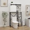 Over The Toilet Storage Cabinet, Bathroom Shelves Over Toilet with Sliding Barn Door,Adjustable Shelves and Side Storage Rack-White