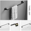 4-Piece Matte Black Bathroom Set Towel Ring, Toilet Paper Holder, Towel Hook, and 24" Towel Bar