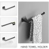 4-Piece Matte Black Bathroom Set Towel Ring, Toilet Paper Holder, Towel Hook, and 24" Towel Bar