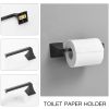 4-Piece Matte Black Bathroom Set Towel Ring, Toilet Paper Holder, Towel Hook, and 24" Towel Bar