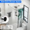 Curved Shower Curtain Rod Stainless Steel Rod L Shaped Stretchable Rod Bathroom Tub Closet Corner Rack Silver