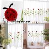 Semi-Sheer Half Cafe Window Curtain Short Cabinet Curtain Lace Embroidery Curtain, Ladybird,59x30 inch