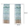 Vira 63 Inch Window Curtains, Ocean Waves and Sand Print, Rod Pockets