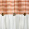 HIG Farmhouse Rust / Taupe with Ivory Buffalo Plaid Shower Curtain, Boho Rustic Decorative Bathroom Curtain with Buttons, Vintage Natural Textured Cot