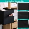 2 Sets Storage Bin Non-Woven Fabric Cube Organizer with Handle Foldable Cube Basket For Shelves Closet Living Room Bedroom Black