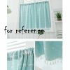 Solid Color Half Window Curtain Dormitory Short Curtain Modern Green Kitchen Curtains, 55x18 inch