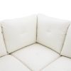 White Faux Leather Living Room Sofa Set B