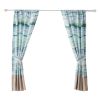 Vira 63 Inch Window Curtains, Ocean Waves and Sand Print, Rod Pockets