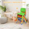 Kids Colorful Plastic Table and 4 Chairs Set