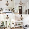 19" Farmhouse Wood Chandelier Light Fixtures