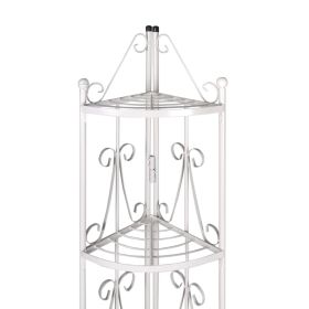 vidaXL Corner Plant Rack White 14.2"x23.6"