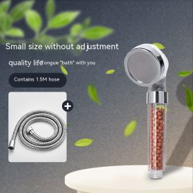 Three-speed Anion Supercharged Filtering Shower Head Nozzle (Option: Small Size No Adjustment Hose)