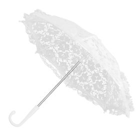 Craft Flowers Lace Embroidery Umbrella Children's Stage Performance Mini Decorative Umbrella Decoration Accessory (Option: 51239white)