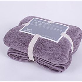 Soft Yoga towel with solid water absorption (Option: Purple-34X80cm)