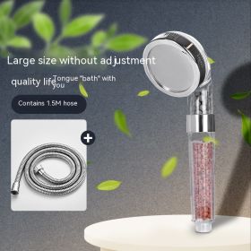 Three-speed Anion Supercharged Filtering Shower Head Nozzle (Option: Large Non Adjustable Hose)