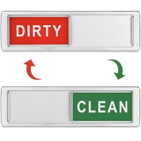 2 Pack Dishwasher Magnet Clean Dirty Sign Shutter Only Changes When You Push It Non-Scratching Strong Magnet Options Indicator (Color: White)