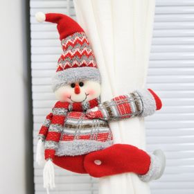 Christmas Creative Curtain Clasp Ring Cartoon Doll Decoration Hotel Restaurant Decoration Doll Clasp Window Pendant (style: snowman)