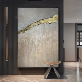 Hand Painted Texture Abstract Oil Painting Gold Foil Modern Home Wall Art Hangings Canvas Paintings For Living Room Hotel Decor (size: 50x70cm)