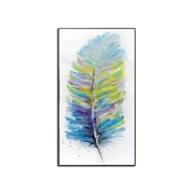 Handmade Abstract Oil Painting Top Selling Wall Art Modern Colorful Feather Picture Canvas Home Decor For Living Room No Frame (size: 70x140cm)