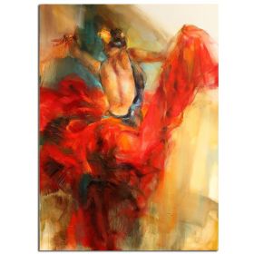 Hand Painted Abstract Oil Painting Wall Art Modern Contemporary Dancing Women Picture Canvas Home Decor For Living Room No Frame (size: 90x120cm)