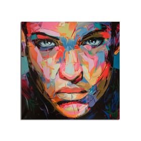 100% Hand Painted Modern Francoise Nielly Face Oil Painting Minimalist Wall Art Home Decor On Canvas For Living Room No Frame (size: 100x100cm)