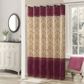 Muwago Luxury Royal Scroll Style Shower Curtain Colorful Waterproof Mildew Proofing Fabric Bathing Cover Aethetic Bathroom Decor (size: W78"*H78")