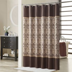 Muwago Sterling Chocolate Farmhouse Style Bathroom Curtain Polyester Waterproof Fabric Bathing Cover Brown Shower Curtain (size: W72"*H78")