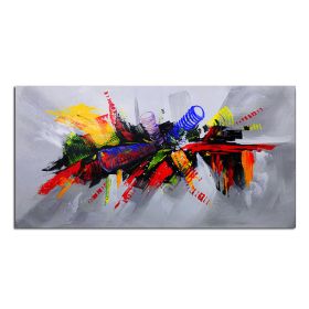 Ha's Art 100% Handmade Abstract Oil Painting Wall Art Minimalist Modern Colorful Picture Canvas Home Decor For Living Room Bedroom No Frame (size: 50x100cm)