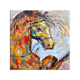 Hand Painted Cool Horse Canvas Oil Paintings Wall Art for Living Room Home Wall Decor Animals Pictures for  Room Art Decor (size: 60x60cm)