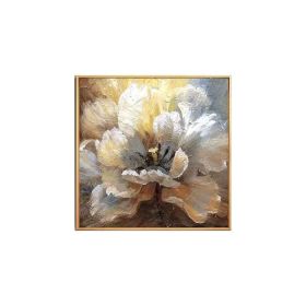 100% Hand Painted abstract Flower Art Oil Painting On Canvas Wall Art Frameless Picture Decoration For Live Room Home Decor Gift (size: 60x60cm)